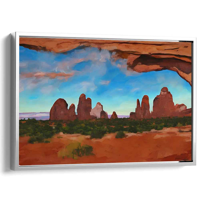 Ethereal Geology Symphony: Awe-Inspiring Rock Formations and Vibrant Sky Canvas Art