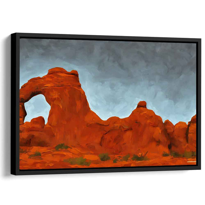 Crimson Cliffs Impressions: Red Rock Landscape Canvas Art Print