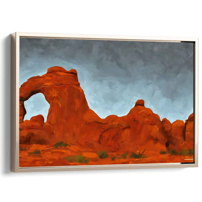 Crimson Cliffs Impressions: Red Rock Landscape Canvas Art Print