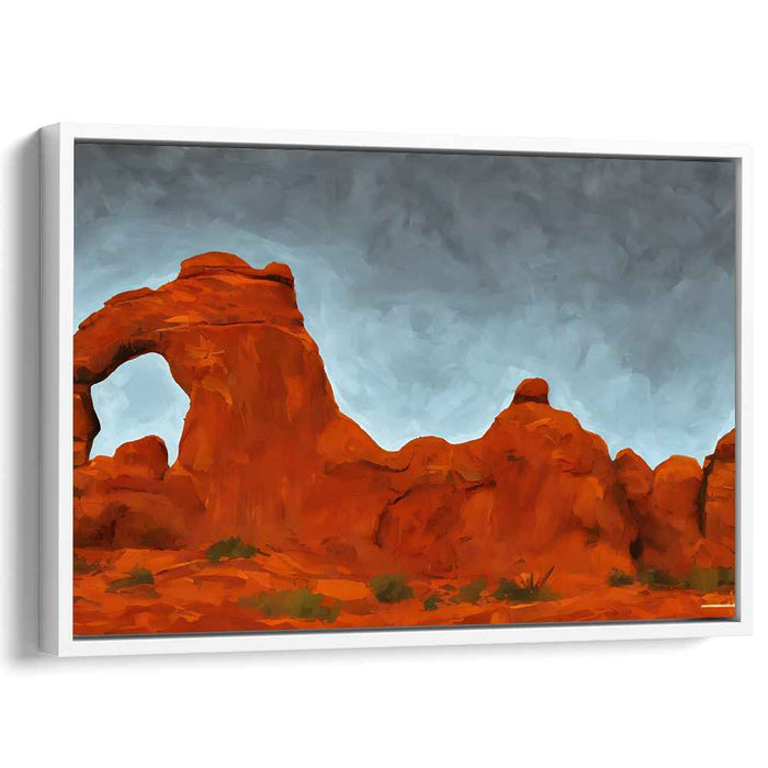 Crimson Cliffs Impressions: Red Rock Landscape Canvas Art Print
