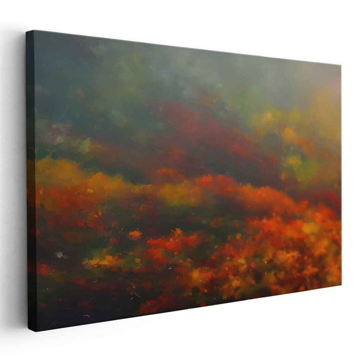 Ephemeral Horizon Blur: Abstract Impressionist Sunset Canvas Art Print