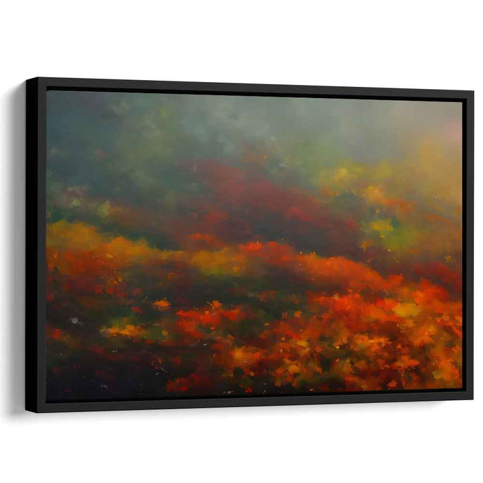 Ephemeral Horizon Blur: Abstract Impressionist Sunset Canvas Art Print