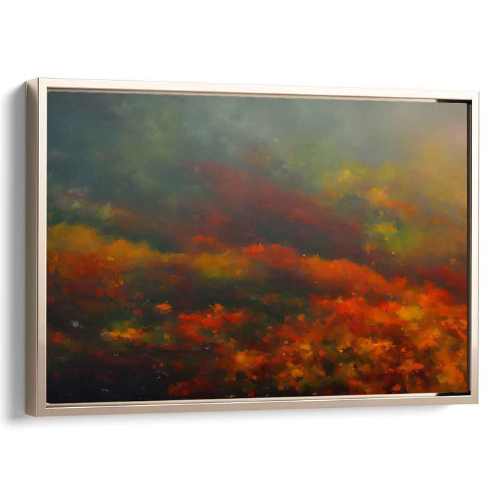 Ephemeral Horizon Blur: Abstract Impressionist Sunset Canvas Art Print