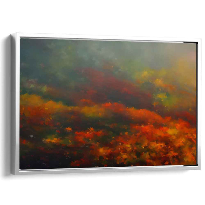 Ephemeral Horizon Blur: Abstract Impressionist Sunset Canvas Art Print