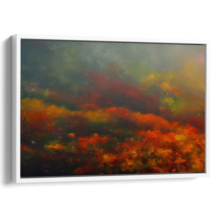 Ephemeral Horizon Blur: Abstract Impressionist Sunset Canvas Art Print