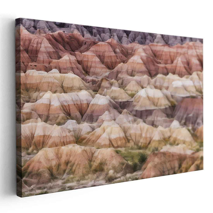 Slopes of Modernity: Contemporary Landscape Hills Canvas Art Print