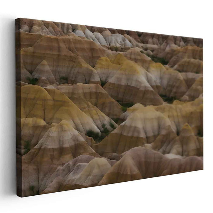 Earth's Timeless Beauty: Realistic Badlands Landscape Canvas Art Print