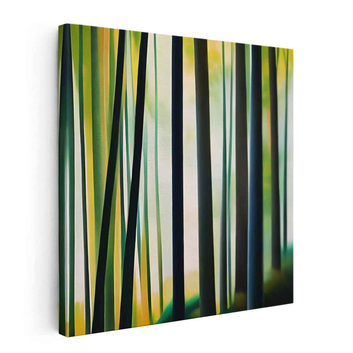 Vertigo Arbor Ascent: Serene Vertical Tree Canvas Art Print