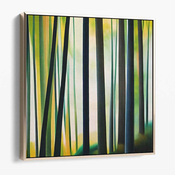 Vertigo Arbor Ascent: Serene Vertical Tree Canvas Art Print