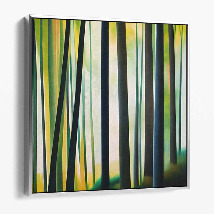 Vertigo Arbor Ascent: Serene Vertical Tree Canvas Art Print