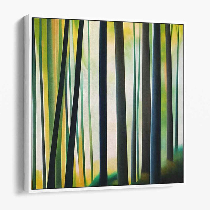 Vertigo Arbor Ascent: Serene Vertical Tree Canvas Art Print