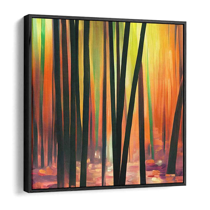 Chromatic Windswept Abstraction: Abstract Expressionist Autumn Canvas Art Print
