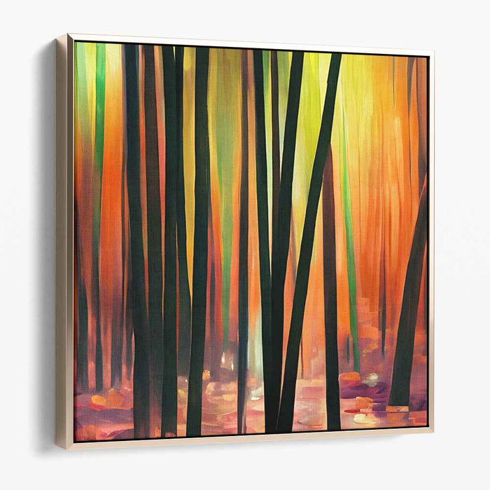 Chromatic Windswept Abstraction: Abstract Expressionist Autumn Canvas Art Print