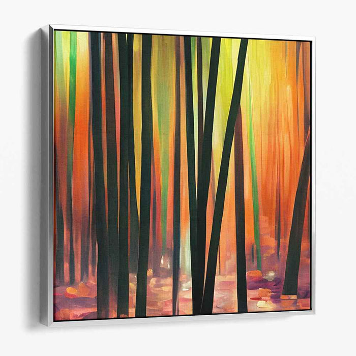 Chromatic Windswept Abstraction: Abstract Expressionist Autumn Canvas Art Print