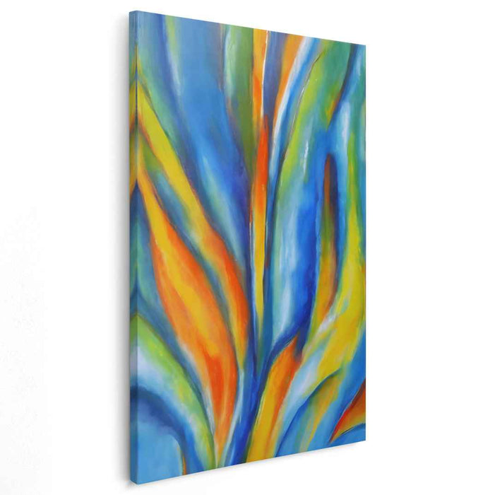 Floral Glow Dance: Luminous Botanical Abstract Art Canvas Print