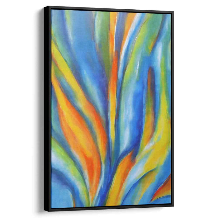 Floral Glow Dance: Luminous Botanical Abstract Art Canvas Print