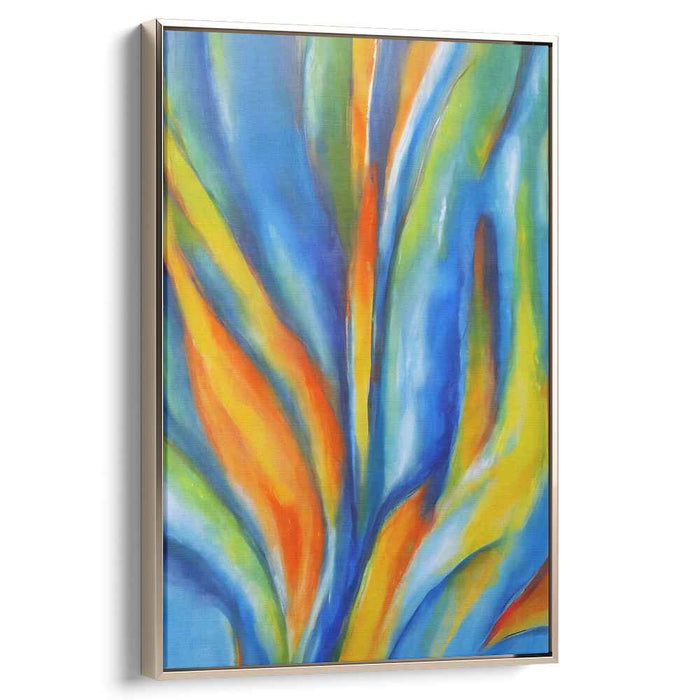 Floral Glow Dance: Luminous Botanical Abstract Art Canvas Print