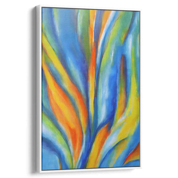 Floral Glow Dance: Luminous Botanical Abstract Art Canvas Print