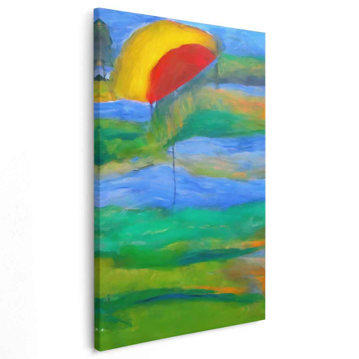 Oceanic Tumult: Abstract Expressionist Blue and Green Canvas Art Print