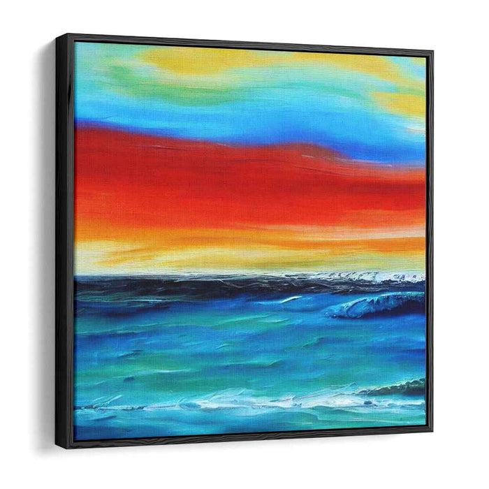 Tidal Constellations: Vibrant Ocean Horizon Canvas Art Print