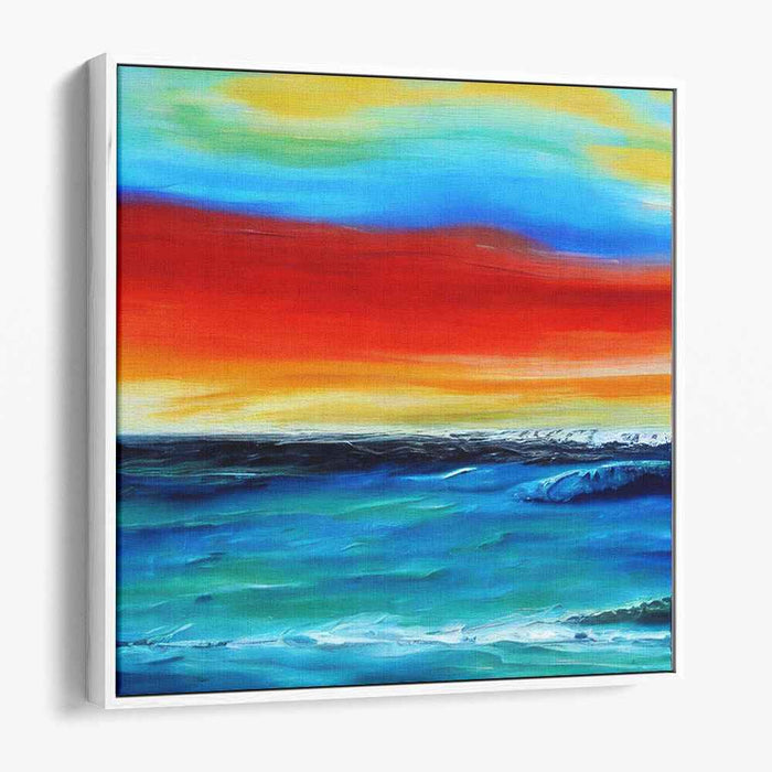 Tidal Constellations: Vibrant Ocean Horizon Canvas Art Print