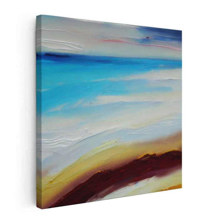 Tranquil Waves Whisper: Tranquil Seascape Canvas Art Print