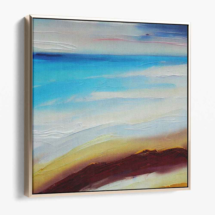 Tranquil Waves Whisper: Tranquil Seascape Canvas Art Print