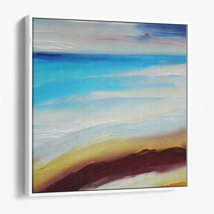 Tranquil Waves Whisper: Tranquil Seascape Canvas Art Print