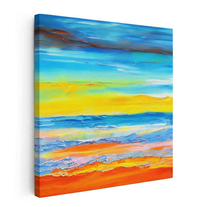Ripple Mirage: Abstract Ocean Landscape Canvas Art Print