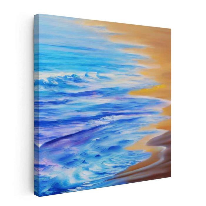 Azure Seaside Serenity: Serene Coastal Canvas Art Print