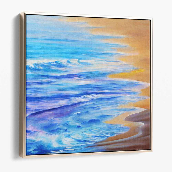 Azure Seaside Serenity: Serene Coastal Canvas Art Print