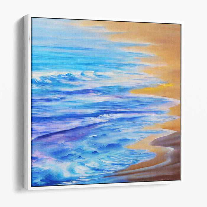 Azure Seaside Serenity: Serene Coastal Canvas Art Print