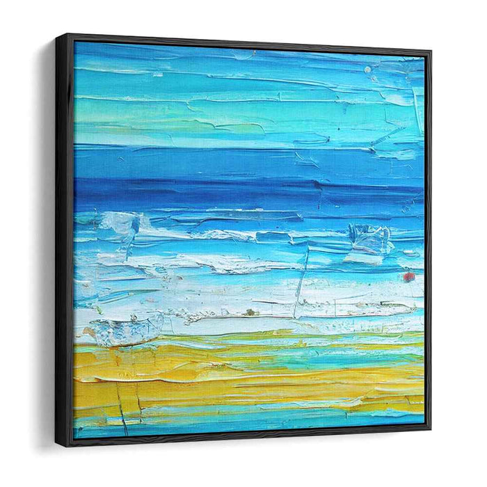Seaside Sandscape Echo: Textured Coastal Horizon Canvas Art Print