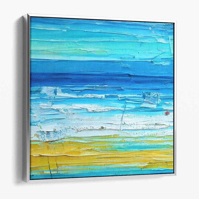 Seaside Sandscape Echo: Textured Coastal Horizon Canvas Art Print