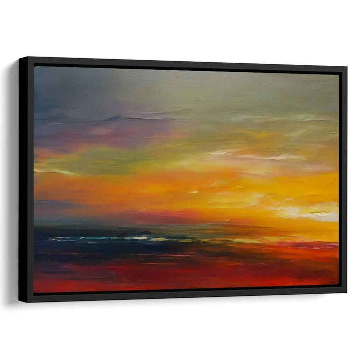 Sunset Impressions: Abstract Impressionist Sunset Canvas Art Print