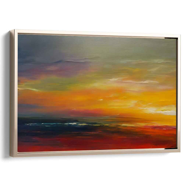 Sunset Impressions: Abstract Impressionist Sunset Canvas Art Print