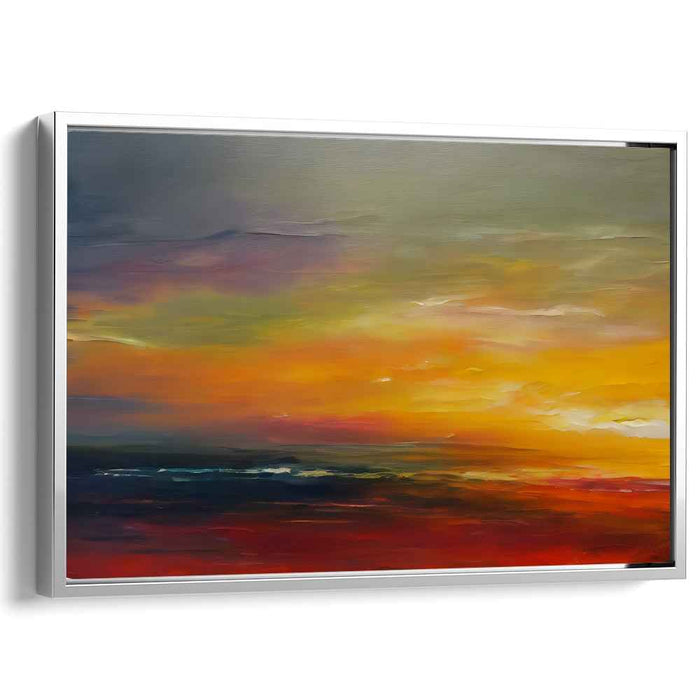 Sunset Impressions: Abstract Impressionist Sunset Canvas Art Print