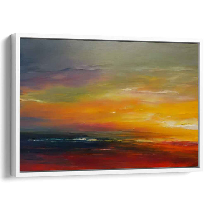 Sunset Impressions: Abstract Impressionist Sunset Canvas Art Print