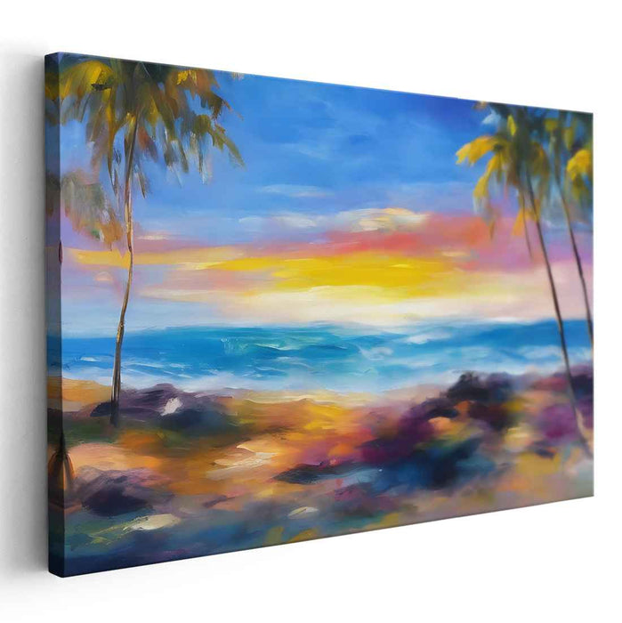 Sand Dunes Melody: Impressionist Beach Canvas Art Print