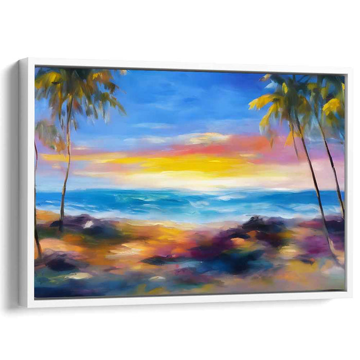 Sand Dunes Melody: Impressionist Beach Canvas Art Print