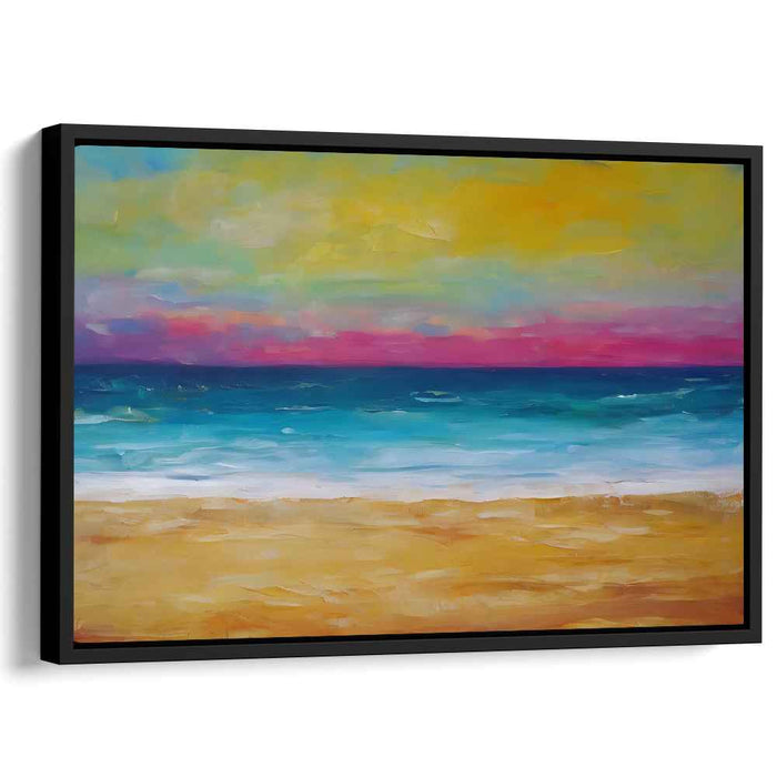 Radiant Shores: A Vivid Seascape Canvas Art