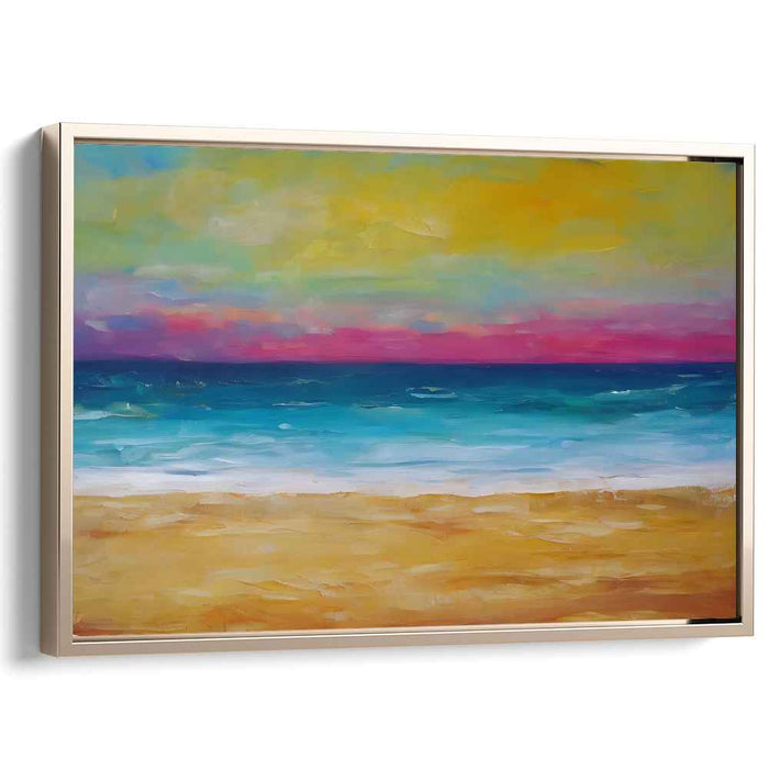 Radiant Shores: A Vivid Seascape Canvas Art