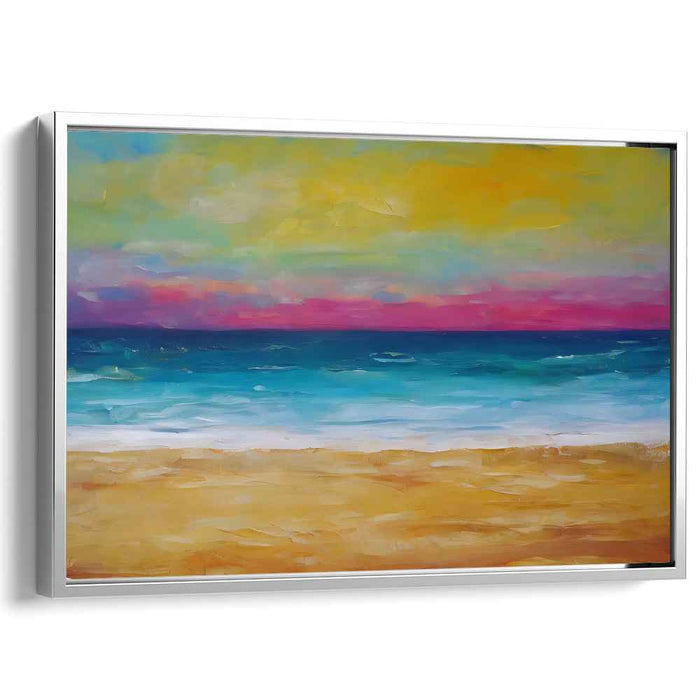 Radiant Shores: A Vivid Seascape Canvas Art