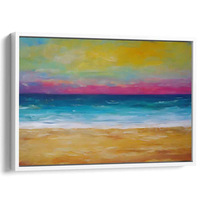 Radiant Shores: A Vivid Seascape Canvas Art