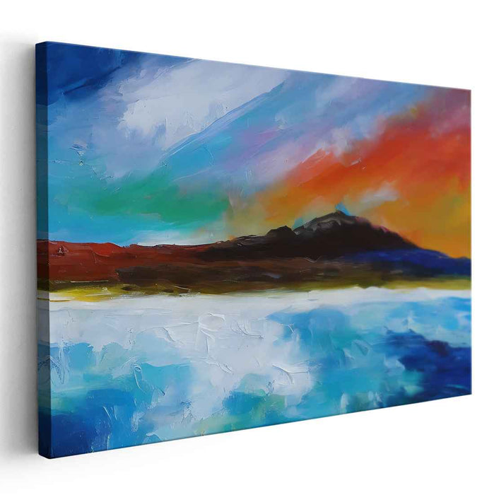 Ethereal Sunsets and Celestial Canopy: Vibrant Horizon and Dynamic Skies Canvas Art Print