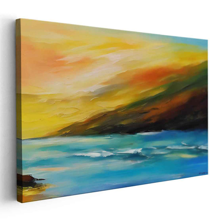 Seaside Moments: Impressionist Coastal Canvas Art Print