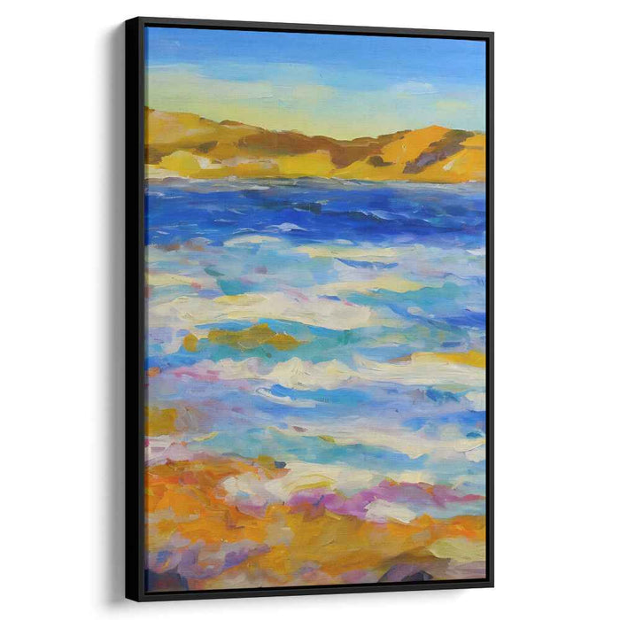 Coastal Brushstrokes Dance: Impressionist Coastal Landscape Canvas Art Print