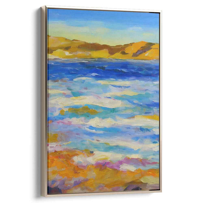 Coastal Brushstrokes Dance: Impressionist Coastal Landscape Canvas Art Print