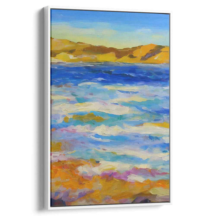Coastal Brushstrokes Dance: Impressionist Coastal Landscape Canvas Art Print