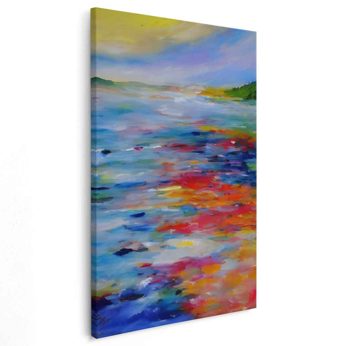 Oceanic Vortex: Colorful Abstract Seaside Canvas Art